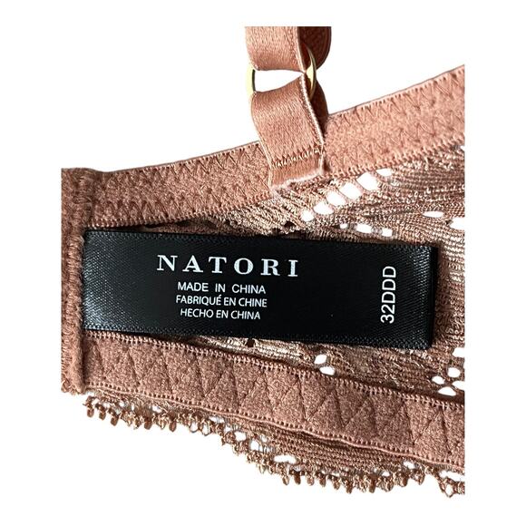 Natori bra 730023 Feathers underwire contour light brown size 32DDD 32F - Picture 4 of 6
